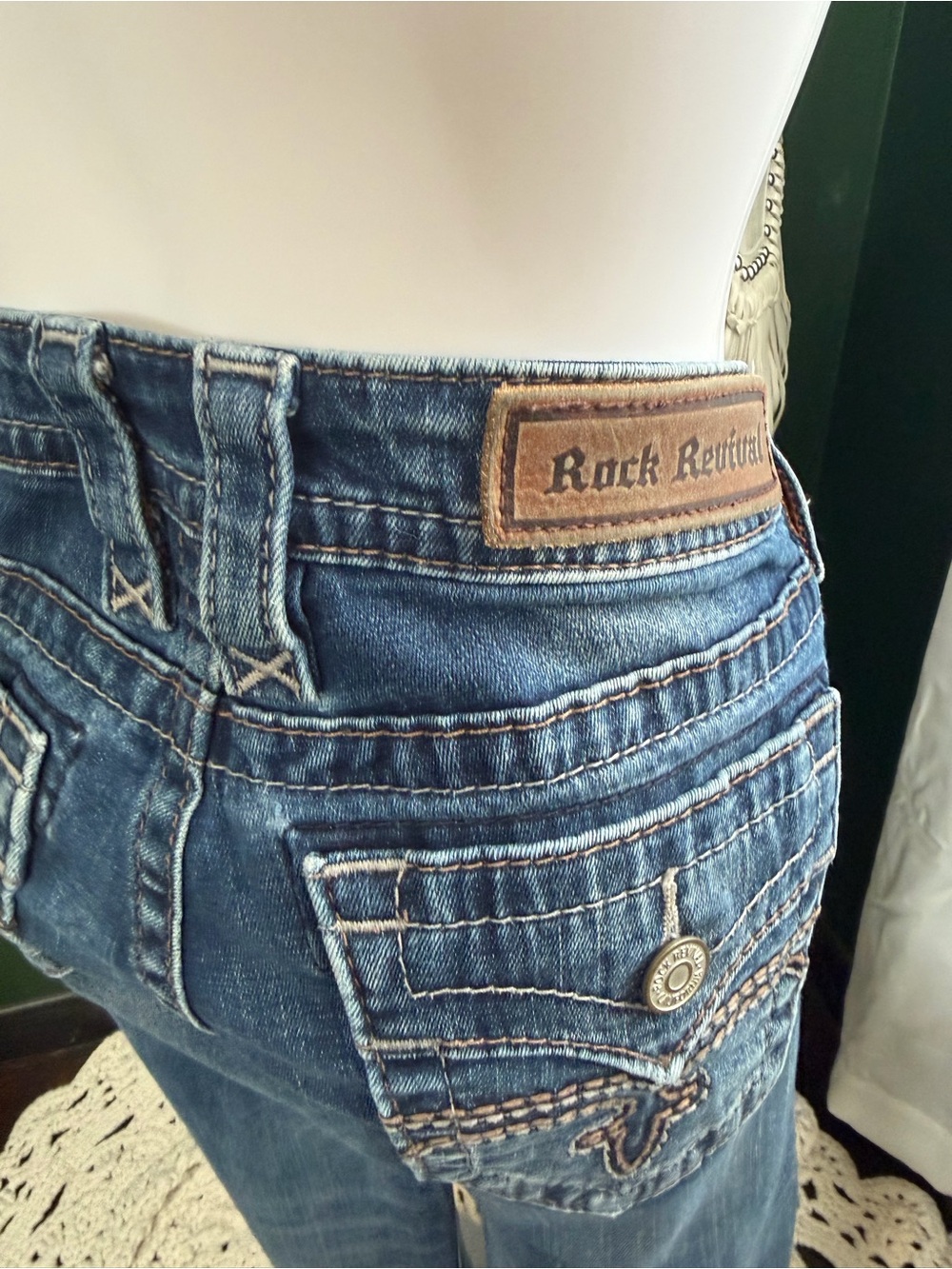 Rock Revival Women's Skinny Jeans in Medium Blue - Picture 6 of 10